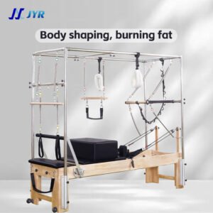 Maple Wood Pilates Reformer with Adjustable Springs Professional Core Trainer for Studio and Home Workouts